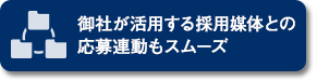 御社が活用する採用媒体との応募連動もスムーズ